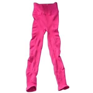 Free People Black Diamond Hot Pink Ribbed Seamless Leggings Size XS/S